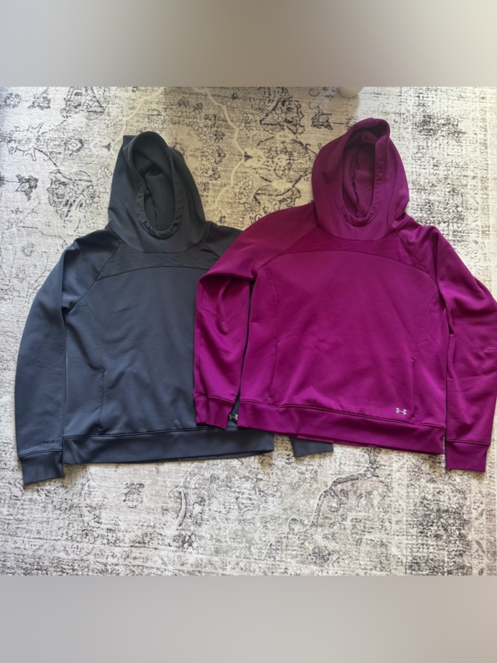 Women’s Under Armour Hooded Pullover Sweatshirts - Plum & Charcoal